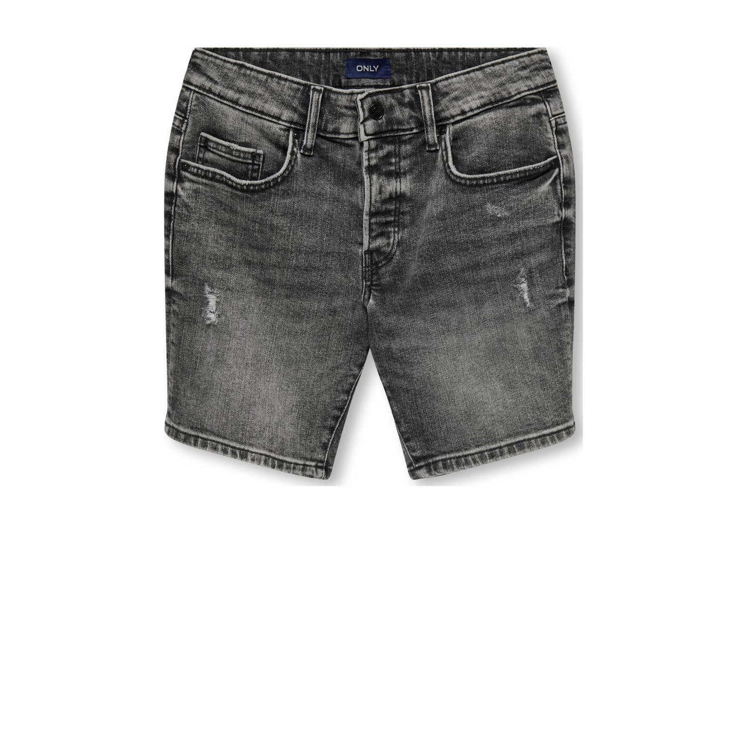 Only KIDS BOY denim short KOBEDGE medium grey denim Korte broek Grijs Jongens Stretchdenim 128