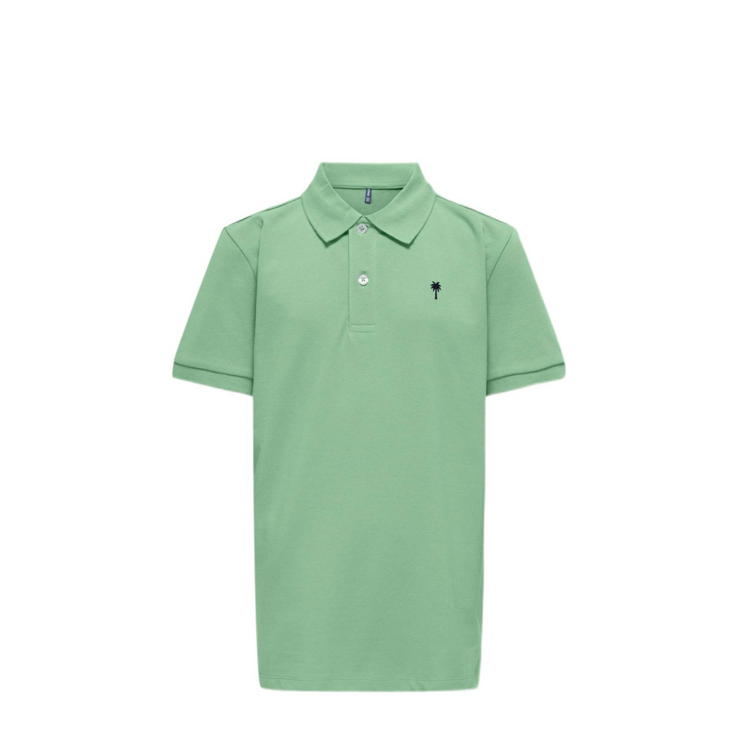 Only KIDS BOY polo KOBPRIME zachtgroen Jongens Katoen Polokraag Effen 122 128