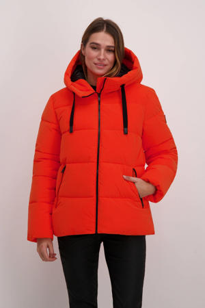gewatteerde winterjas oranje