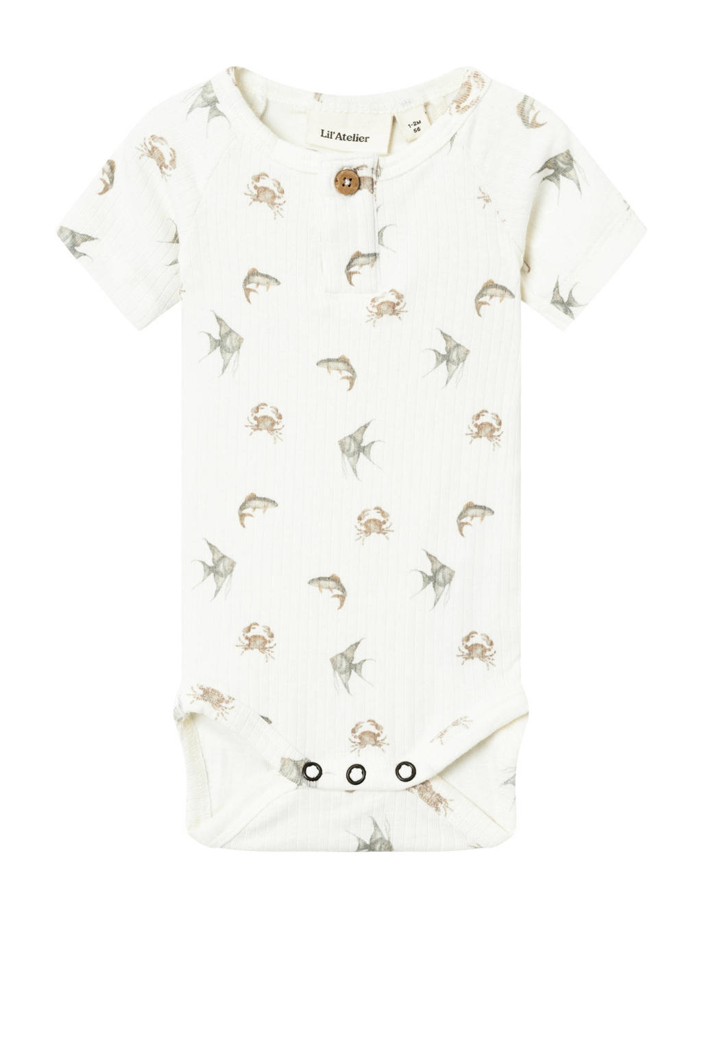 LIL' ATELIER BABY romper NBMGIO met all over print offwhite