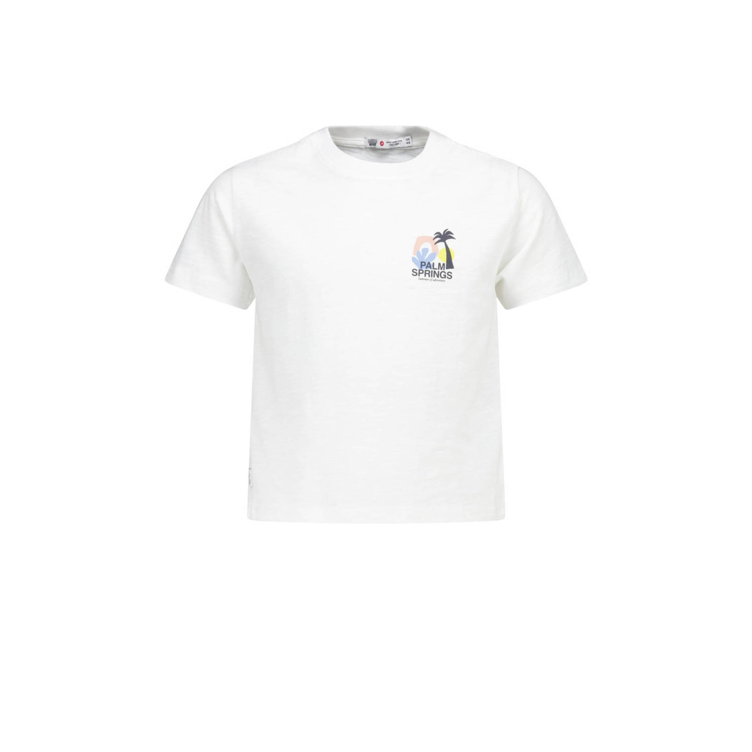 America Today T-shirt met borstopdruk wit Meisjes Katoen Ronde hals Backprint 158 164