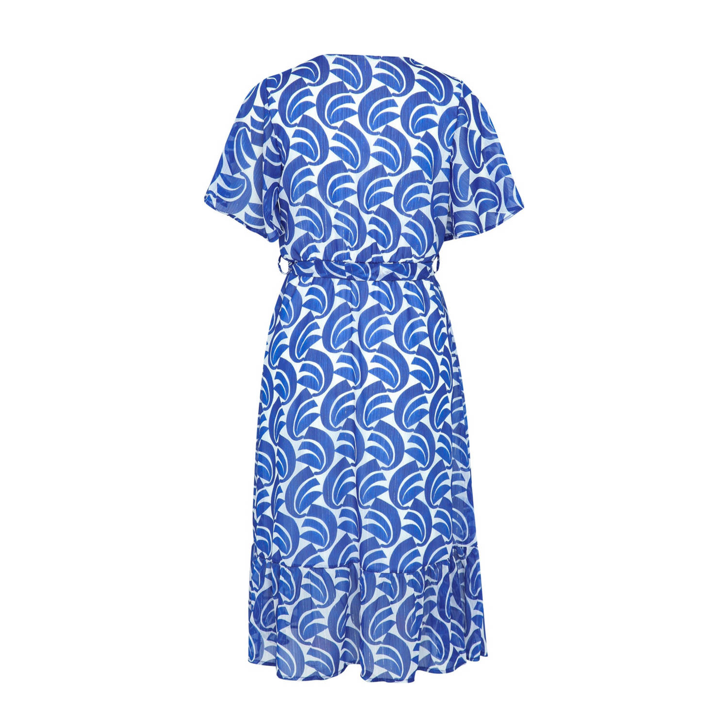Cassis jurk met all over print blauw wit