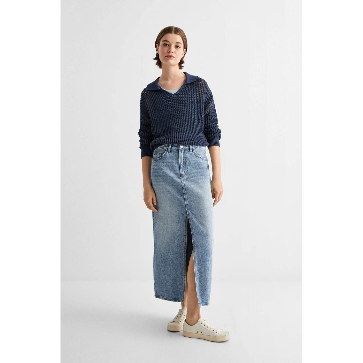 Mango Kids spijkerrok changeant blauw