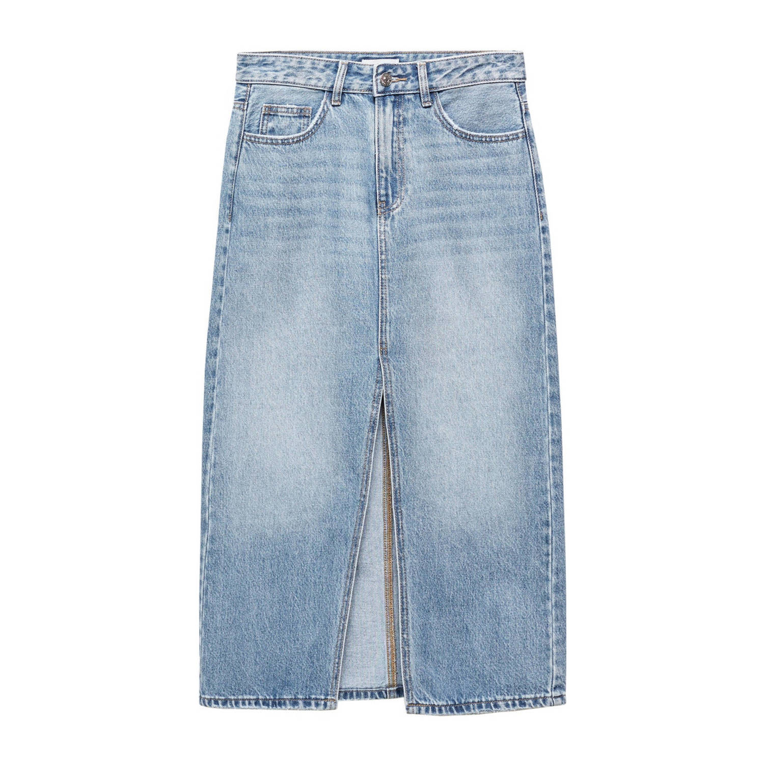 Mango Kids spijkerrok changeant blauw Meisjes Denim Effen 152(XXS)