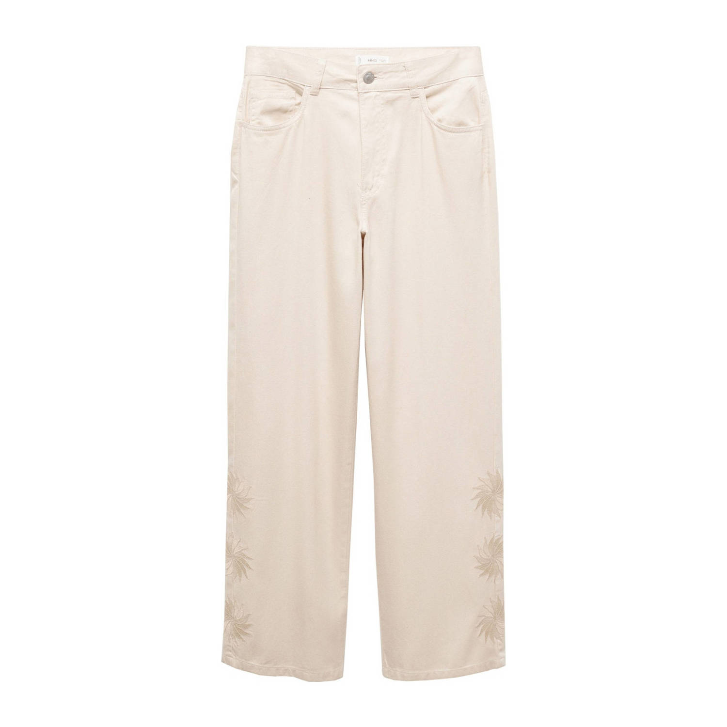 Mango Kids broek lichtbeige Meisjes Lyocell Effen 152(XXS)