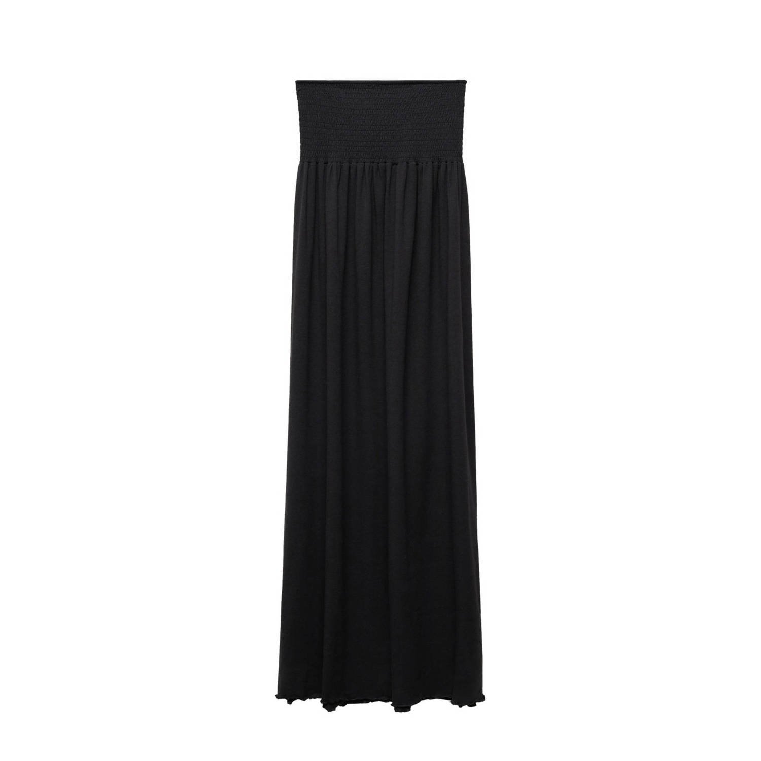 Mango Kids off shoulder maxi jurk zwart Effen 158(XS)