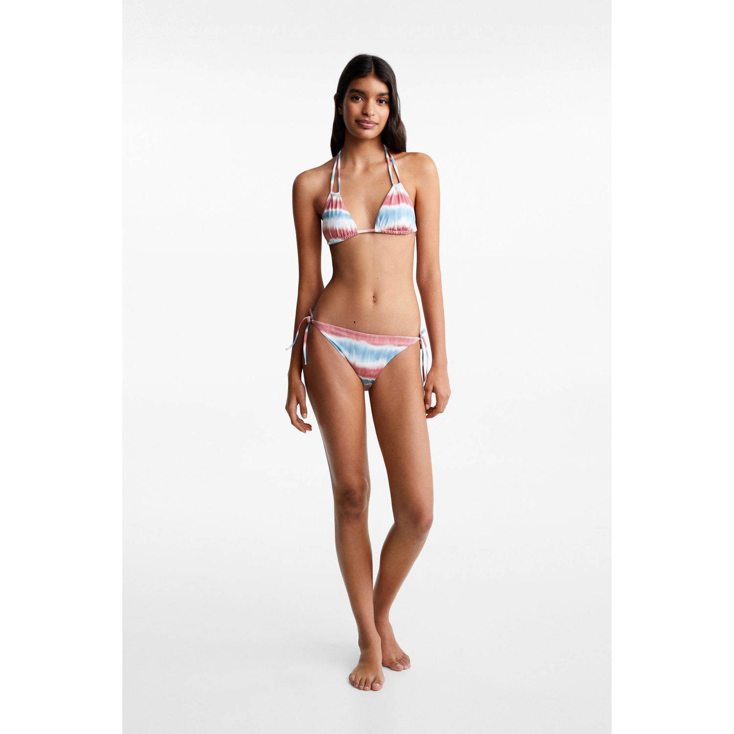 Mango Kids triangel bikini rood blauw wit