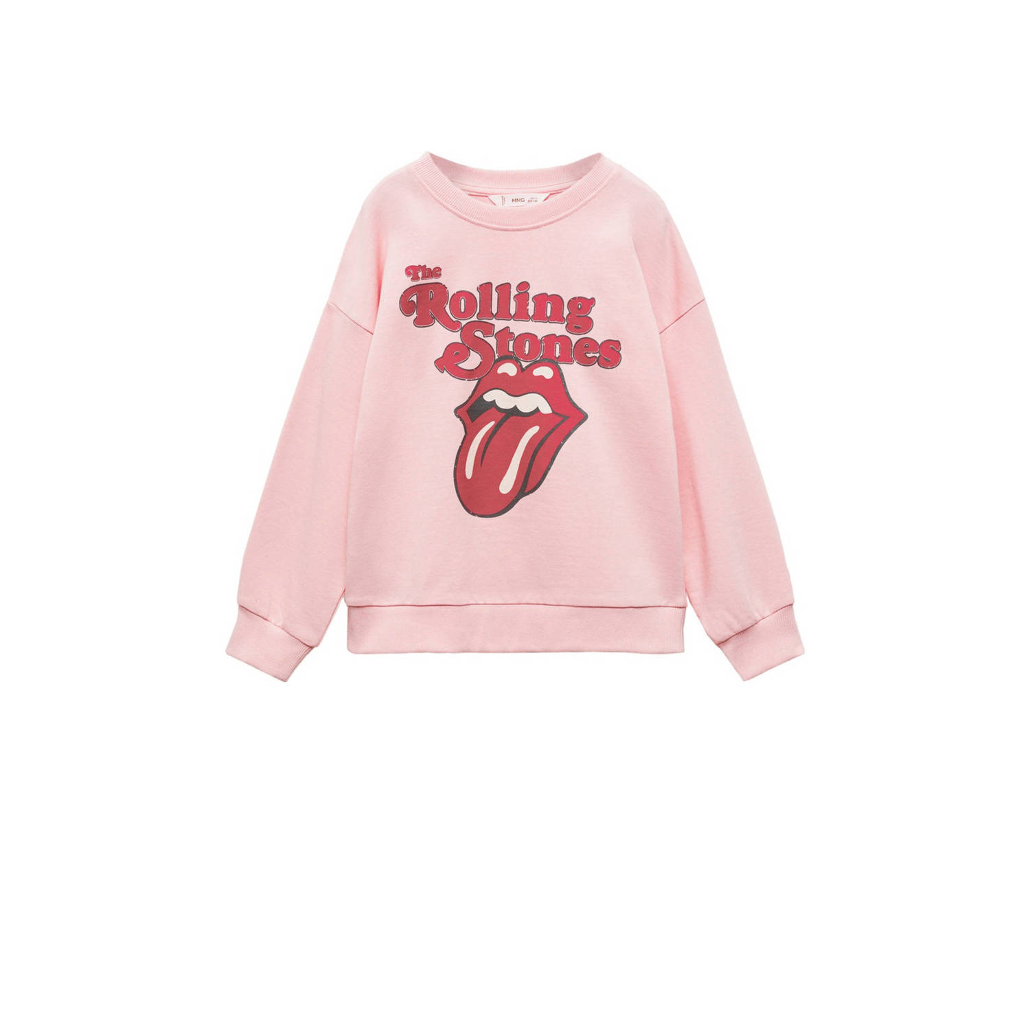 Mango Kids sweater met printopdruk roze Printopdruk 128