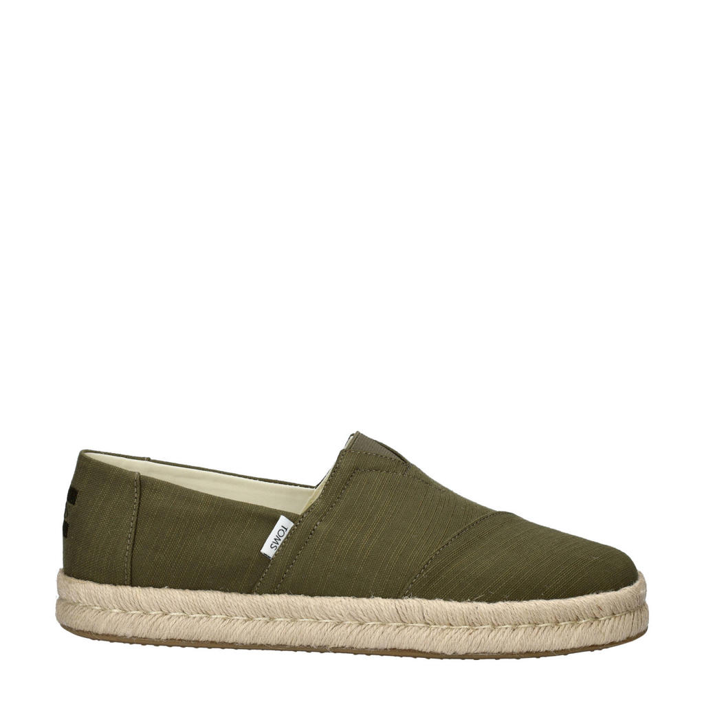 Kakikleurige heren Toms Alp Rope 2.0 espadrilles van textiel