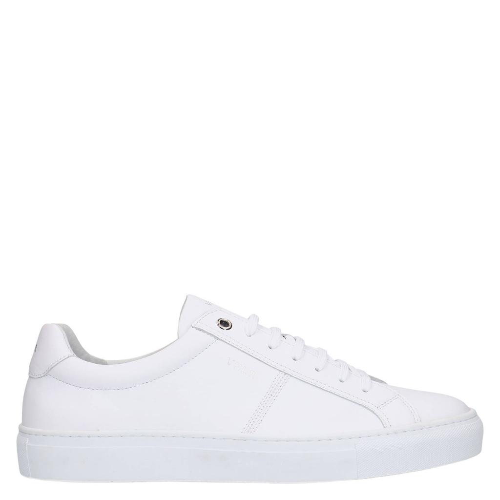Witte heren Van Lier leren sneakers - met veters