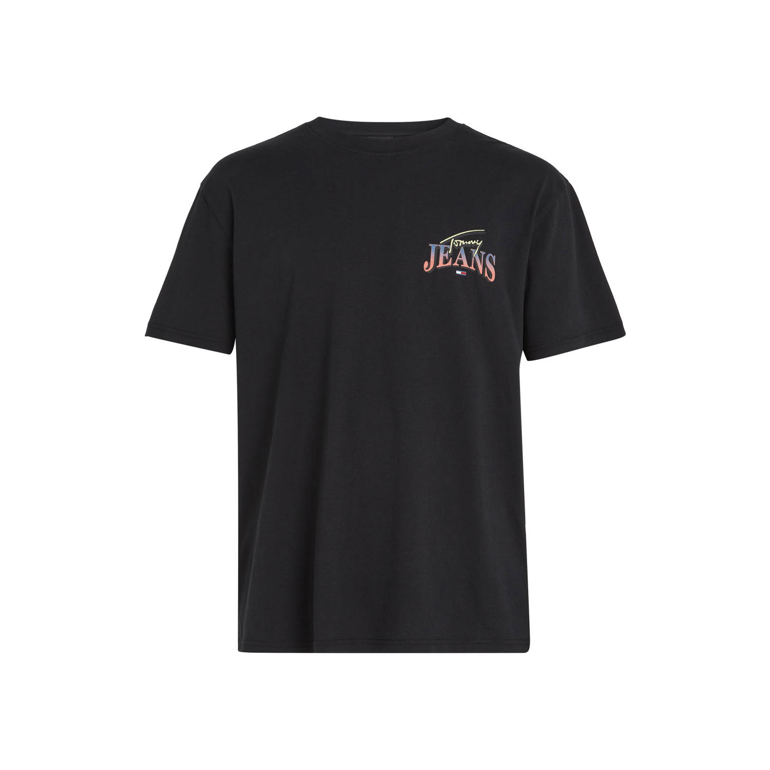 Tommy Jeans regular fit T-shirt met backprint zwart