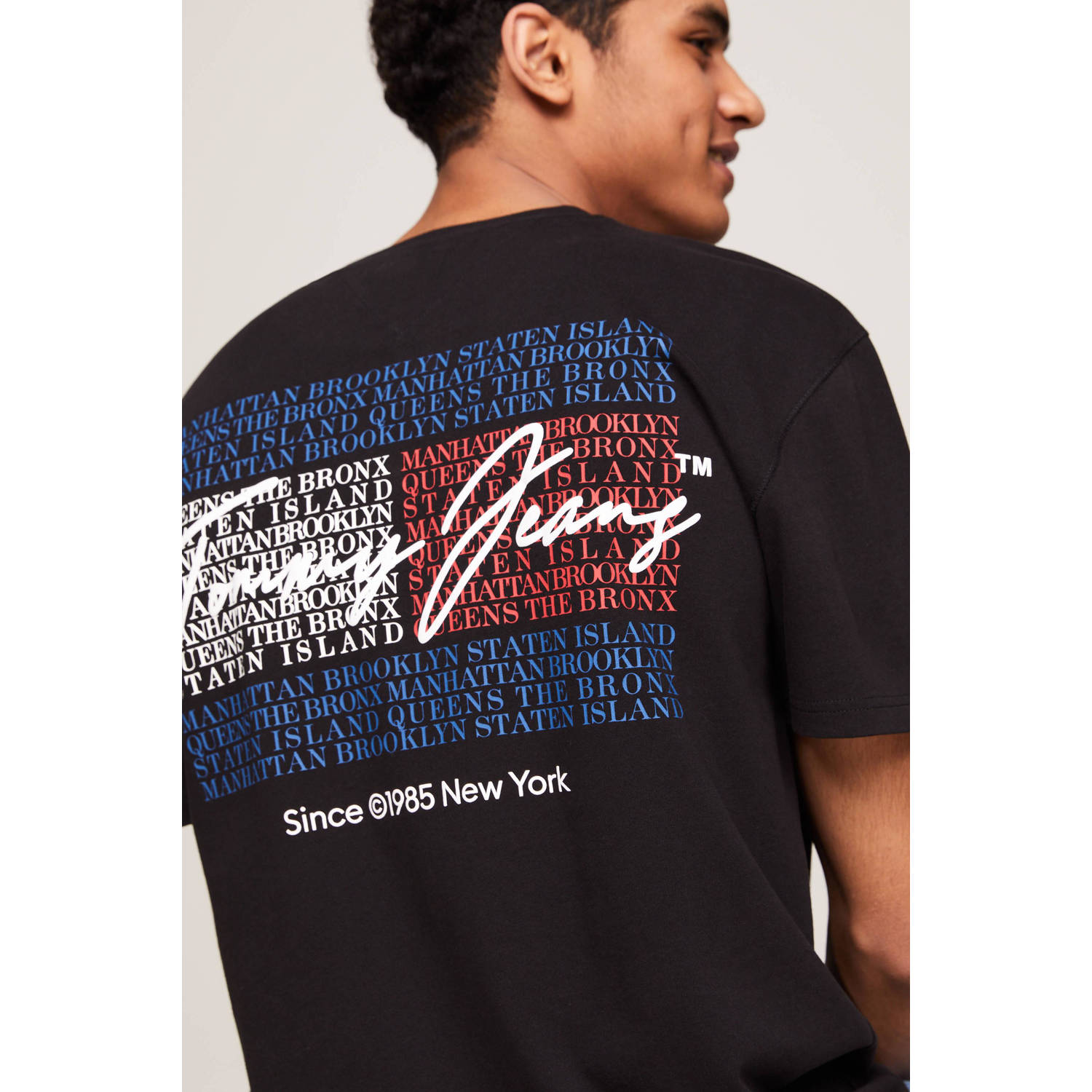Tommy Jeans T-shirt met backprint black uni