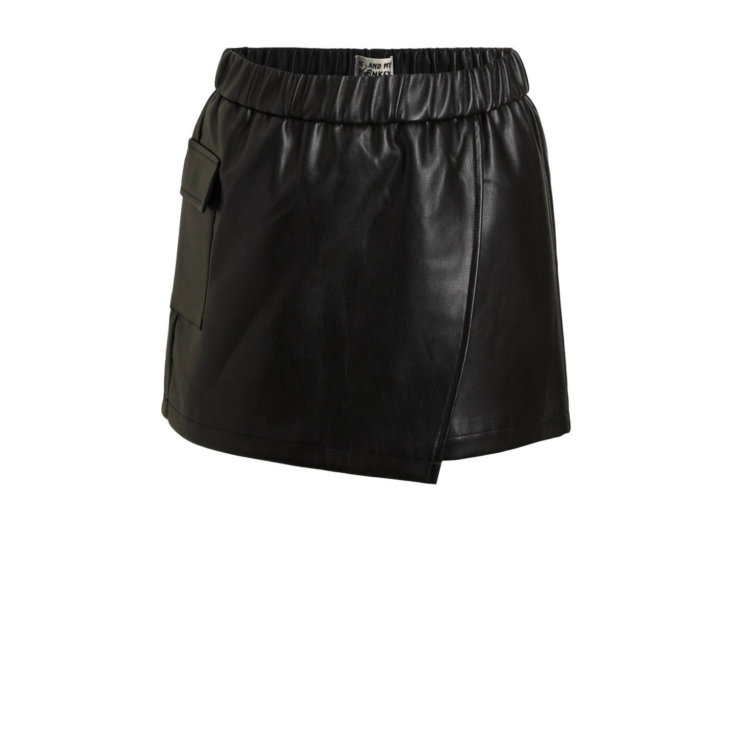 Me & My Monkey imitatieleren skort Rain zwart