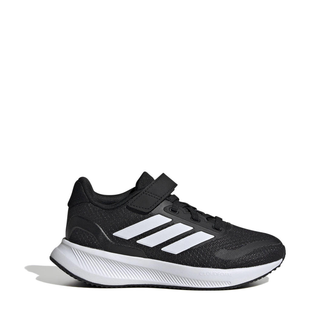 Zwart en witte jongens en meisjes adidas Sportswear Runfalcon 5 sneakers van leer/voering: mesh/voetbed: eva met elastische veter- met klittenbandsluiting