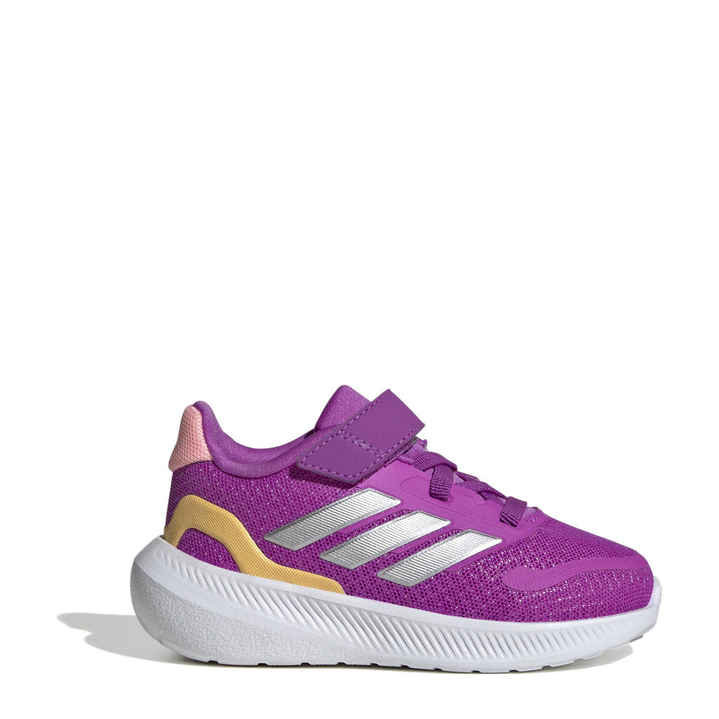 Fuchsia, zilver en metallickleurige jongens en meisjes adidas Sportswear Runfalcon 5 sneakers van mesh-pu/voering: mesh/voetbed: eva met veters
