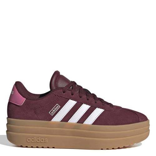 adidas Sportswear VL Court Bold suède sneakers donkerrood/wit afbeelding