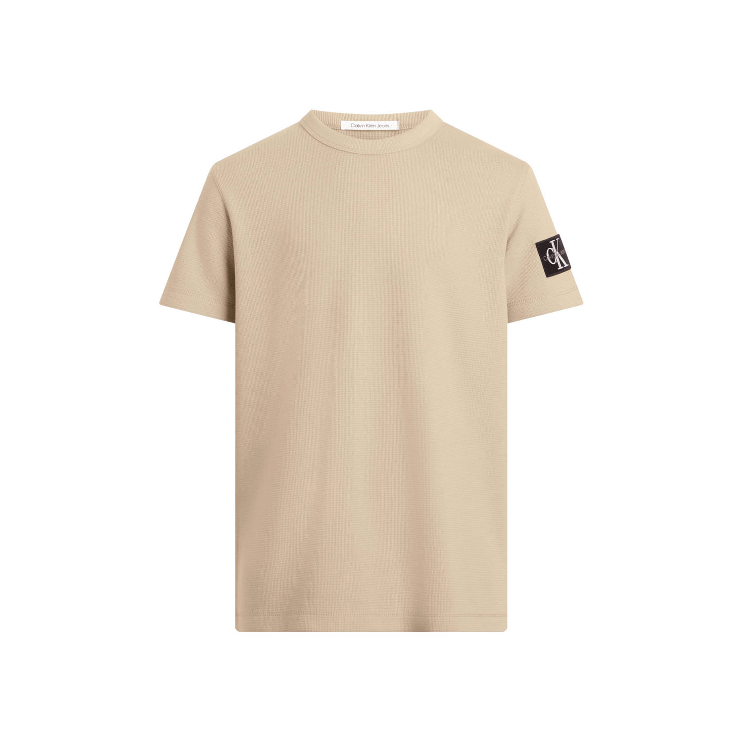 Calvin Klein Jeans Beige Katoenen T-shirt Korte Mouw Ronde Hals Beige Heren