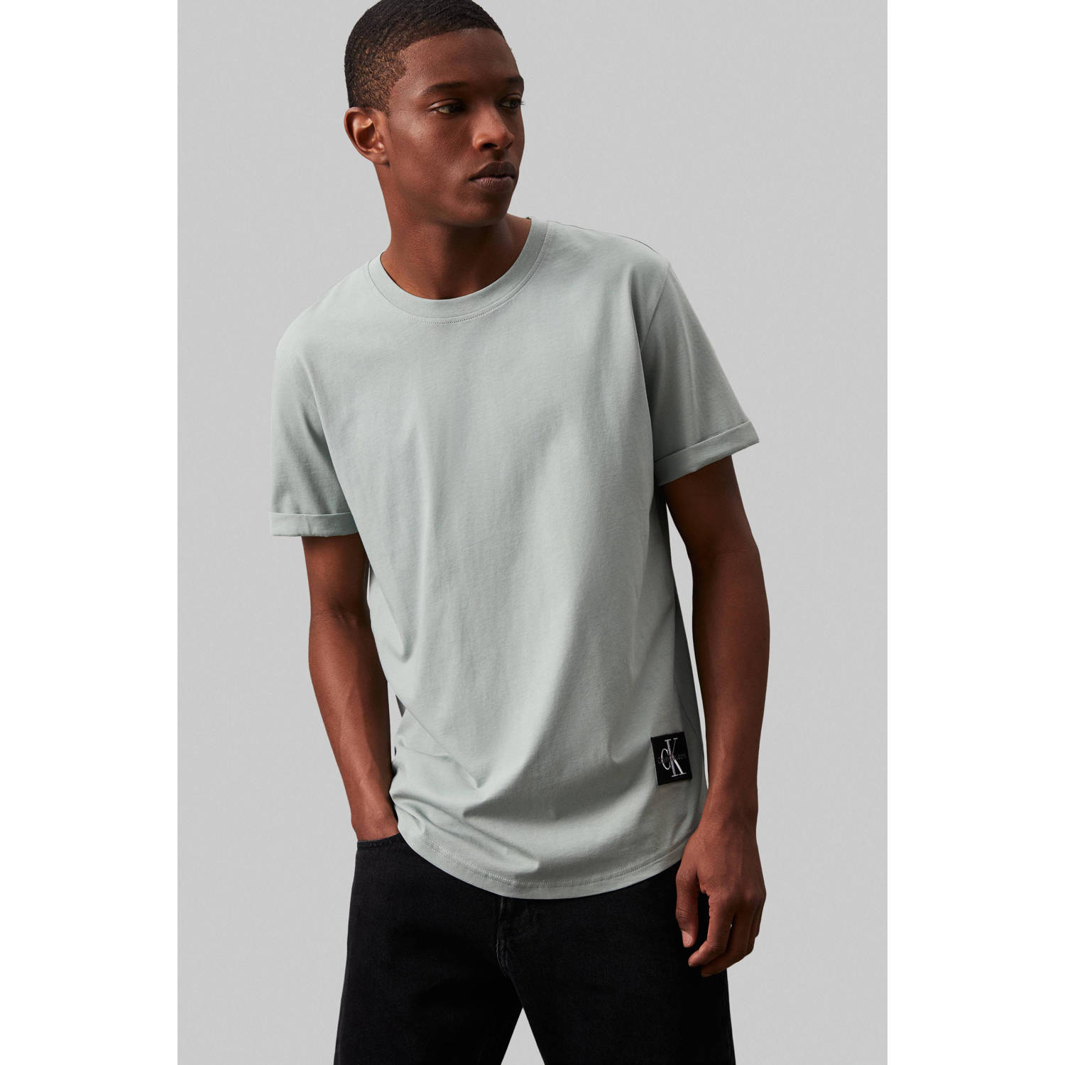 Calvin Klein Biologisch Katoenen T-shirt Groen Green Heren