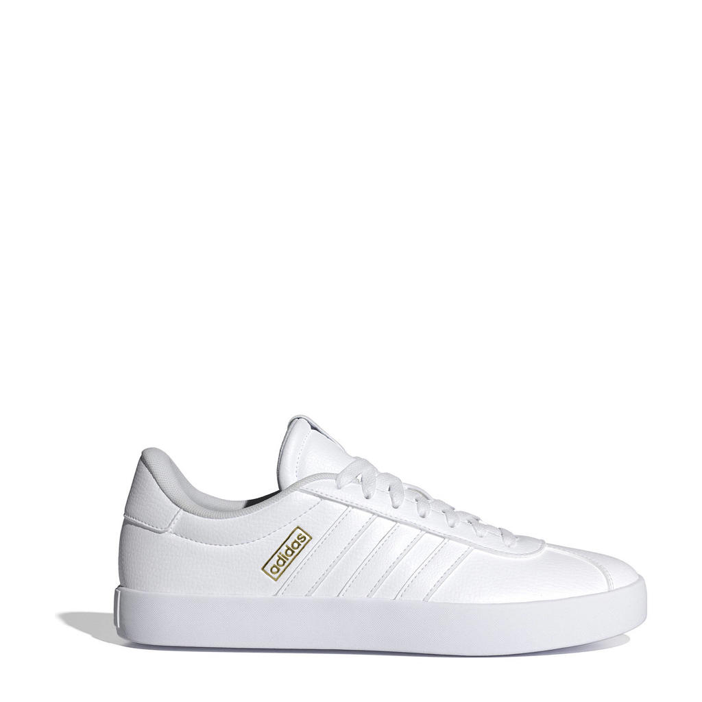 Wit, goud en metallickleurige heren adidas Sportswear VL Court 3.0 sneakers van suã¨de met veters