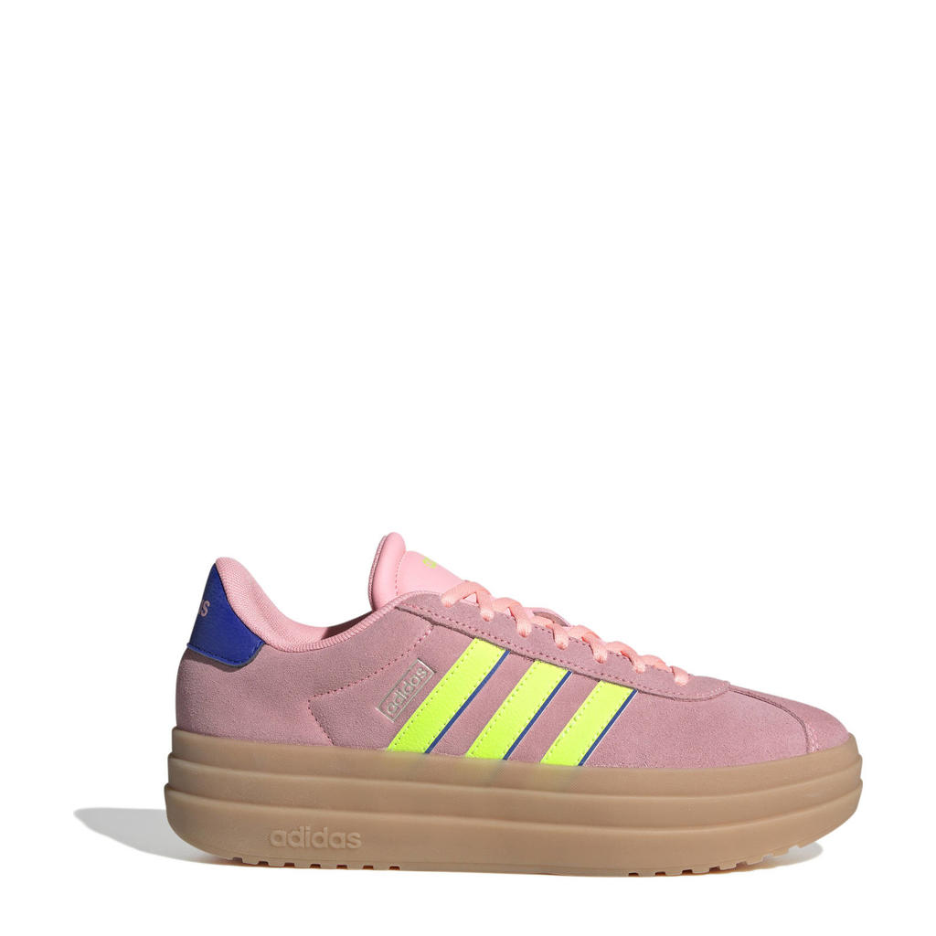 Oudroze, geel en blauwe dames adidas Sportswear VL Court Bold sneakers van suède/voering: mesh/voetbed: eva met veters