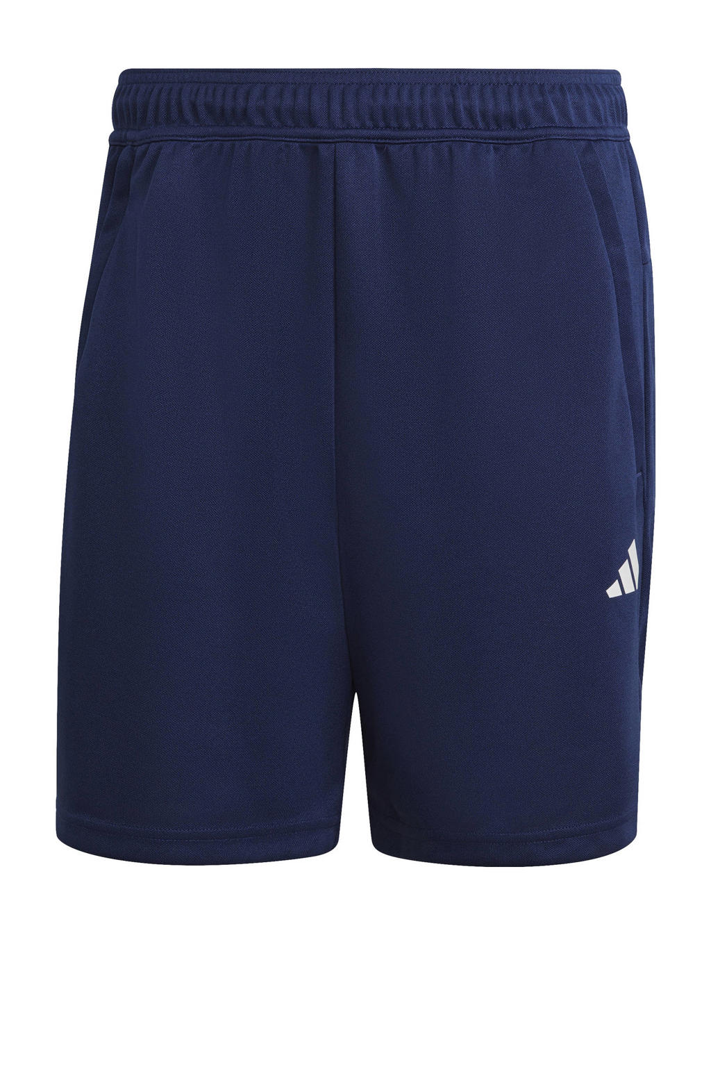 Donkerblauwe heren adidas Performance Senior sportshort van polyester met regular fit, elastische tailleband met koord en effen