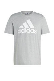 thumbnail: Grijze heren adidas Sportswear T-shirt van katoen met logo dessin, korte mouwen en ronde hals