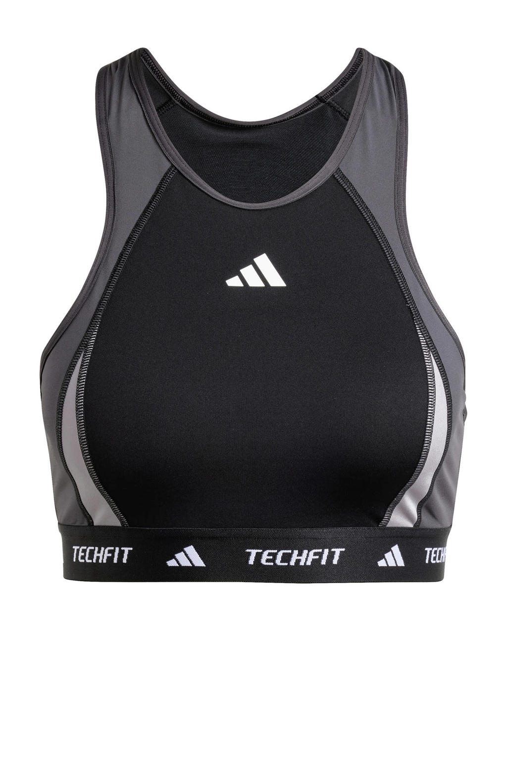 adidas Performance level 3 sportbh zwart/grijs