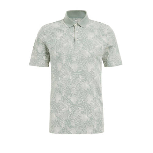 WE Fashion regular fit polo met all over print blue fish