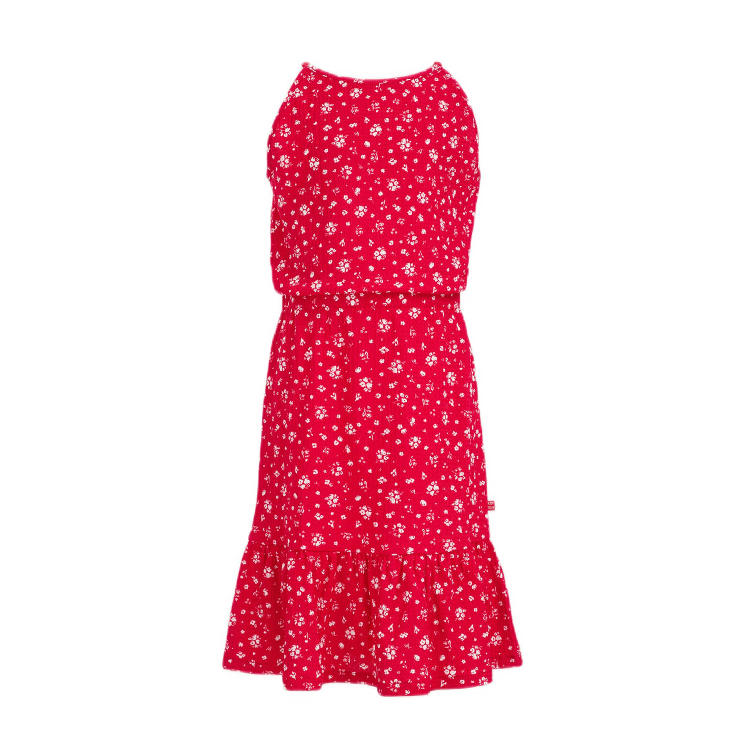 WE Fashion gebloemde halter jurk rood wit Bloemen 146 152