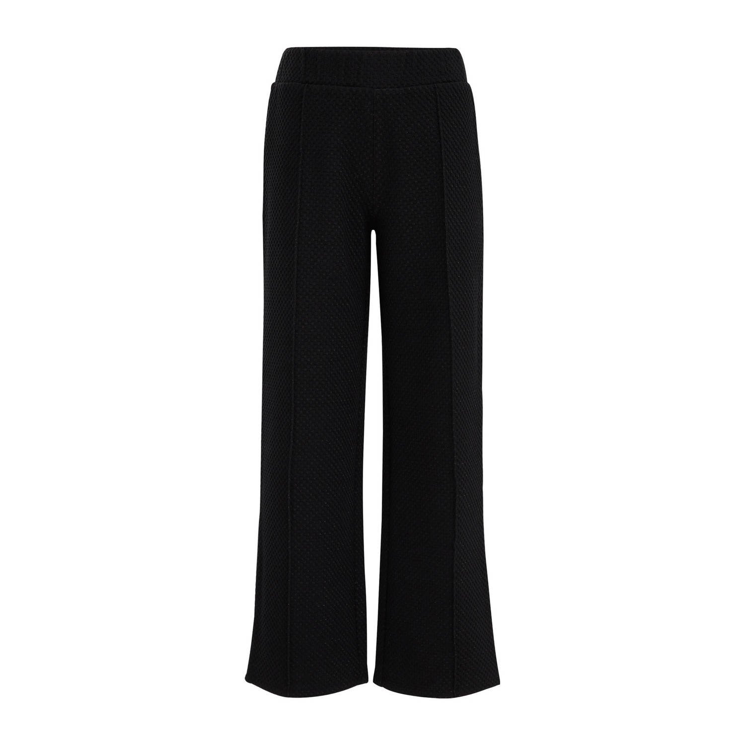 WE Fashion straight fit legging zwart Meisjes Polyester-katoen Effen 134