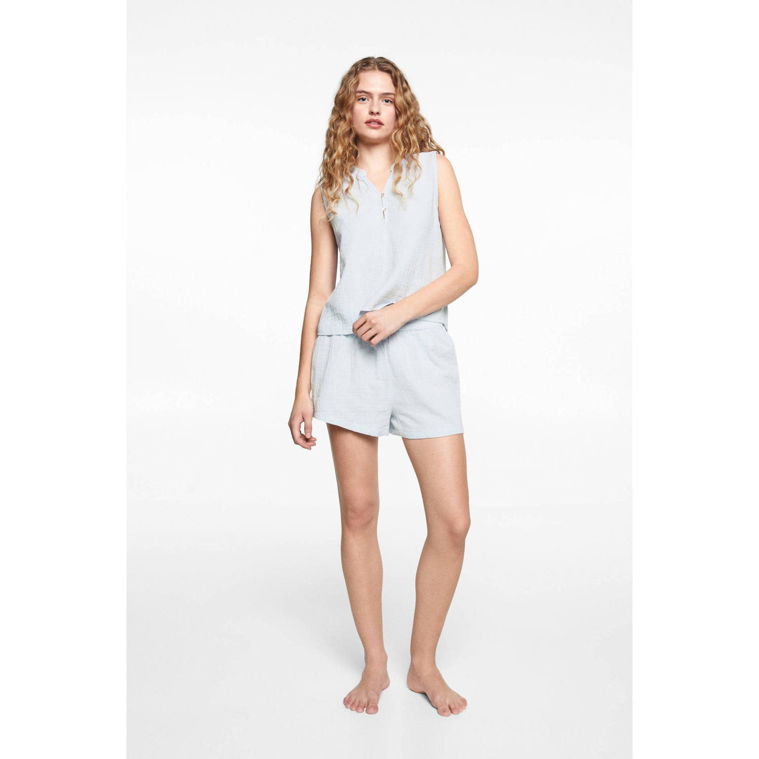 Mango Kids shortama lichtblauw