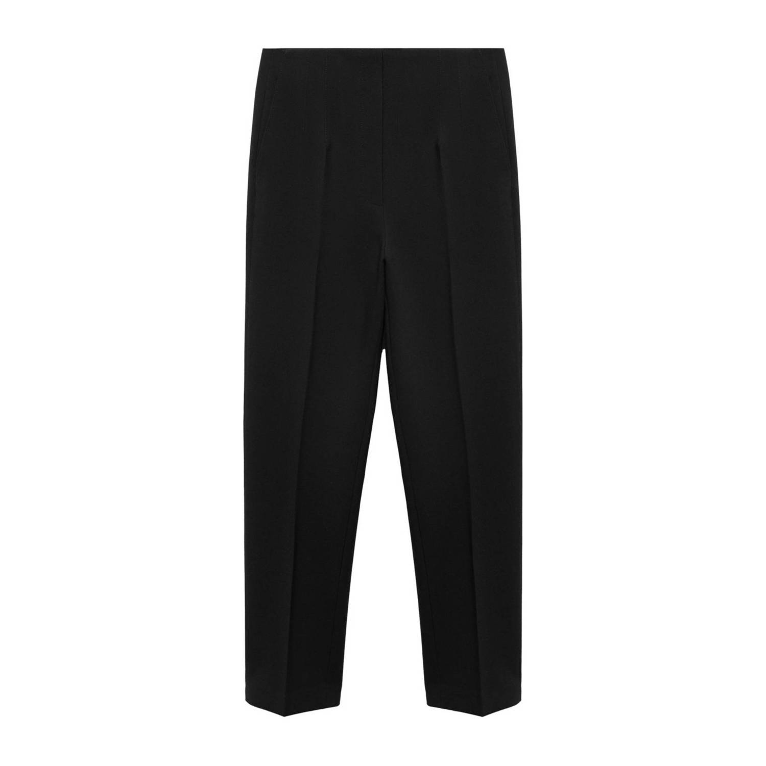 Mango cropped straight fit broek zwart