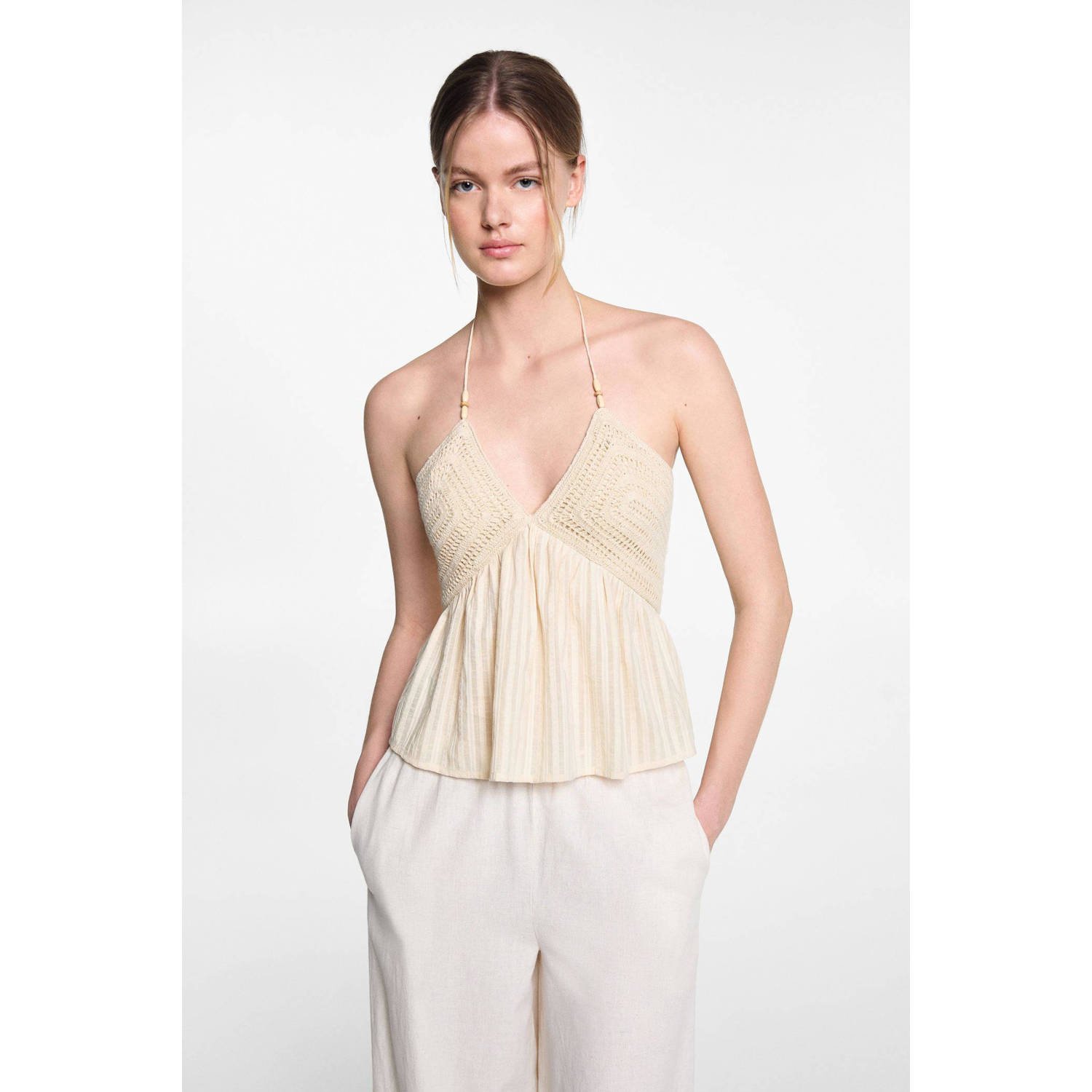 Mango Kids crop top ecru