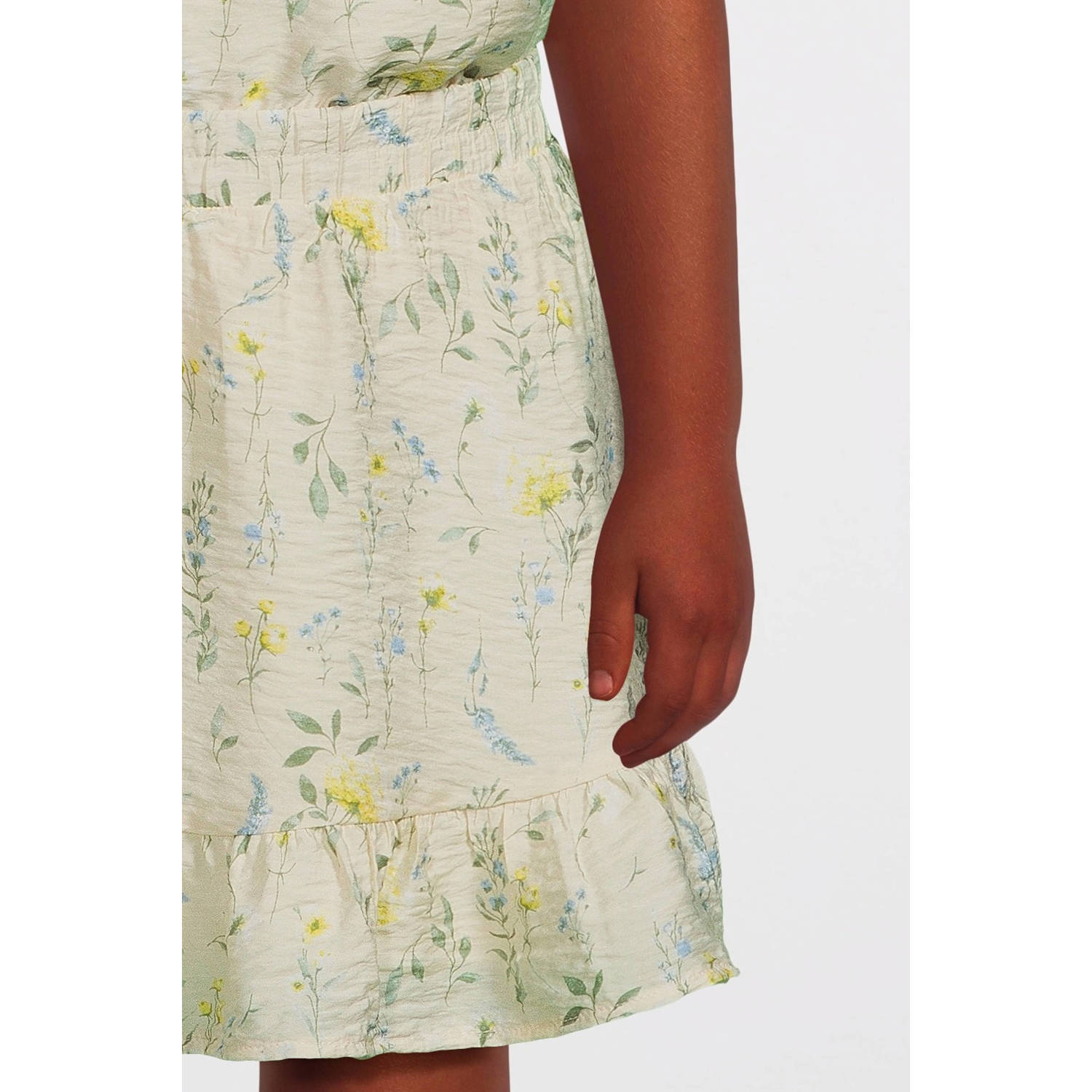 VERO MODA GIRL gebloemde rok VMJOSIE ecru geel groen