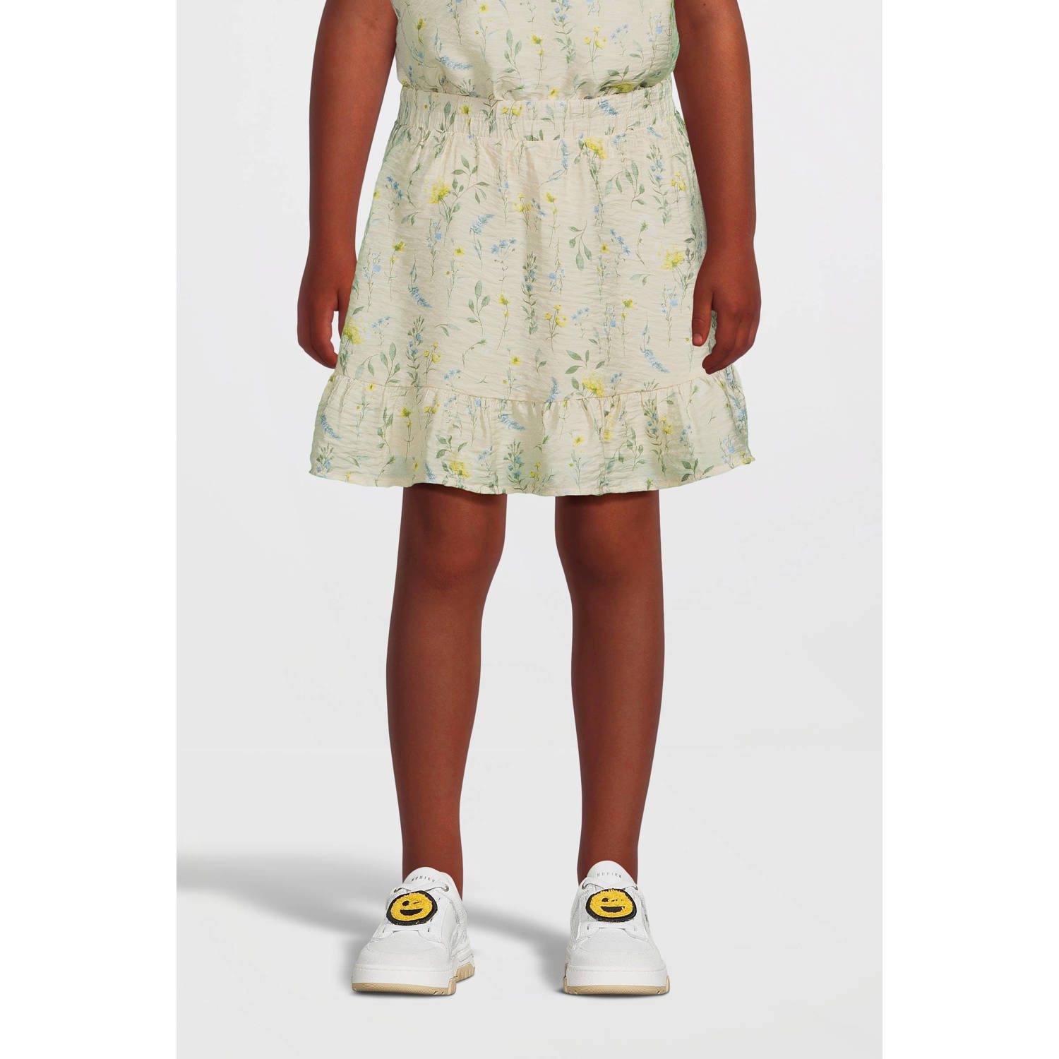 VERO MODA GIRL gebloemde rok VMJOSIE ecru geel groen
