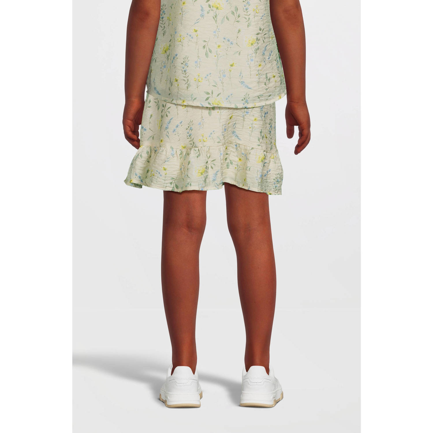 VERO MODA GIRL gebloemde rok VMJOSIE ecru geel groen