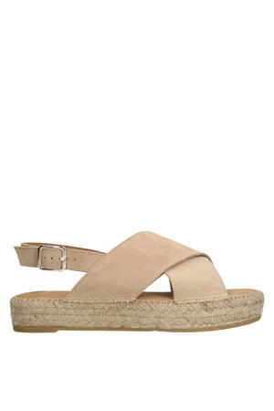 suède sandalen beige