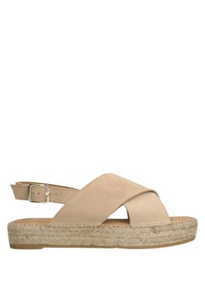 suède sandalen beige