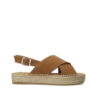 suède sandalen cognac