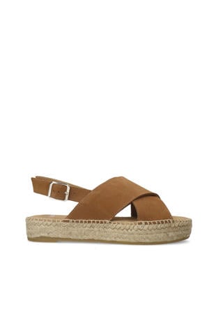suède sandalen cognac