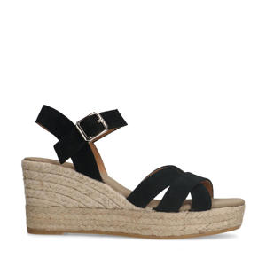 suède espadrilles zwart