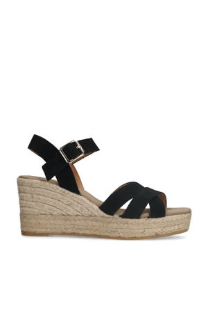 suède espadrilles zwart