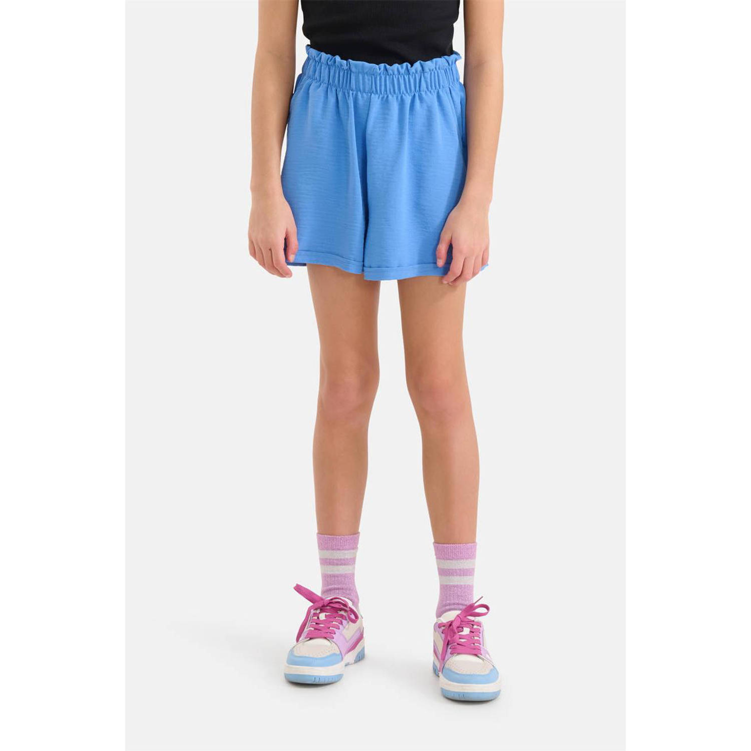 Shoeby high waist regular fit sweatshort blauw