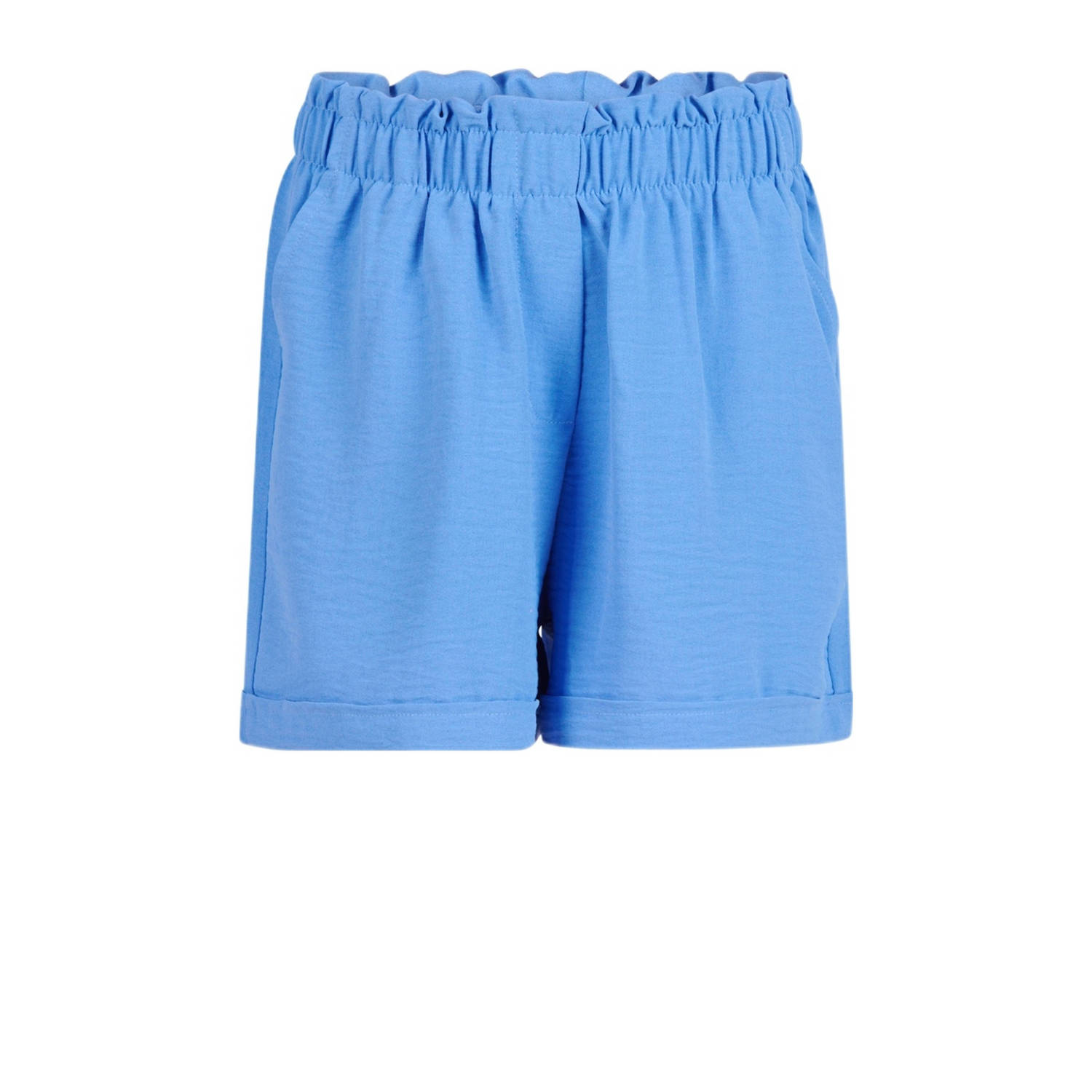 Shoeby high waist regular fit sweatshort blauw Korte broek Meisjes Polyester 110 116