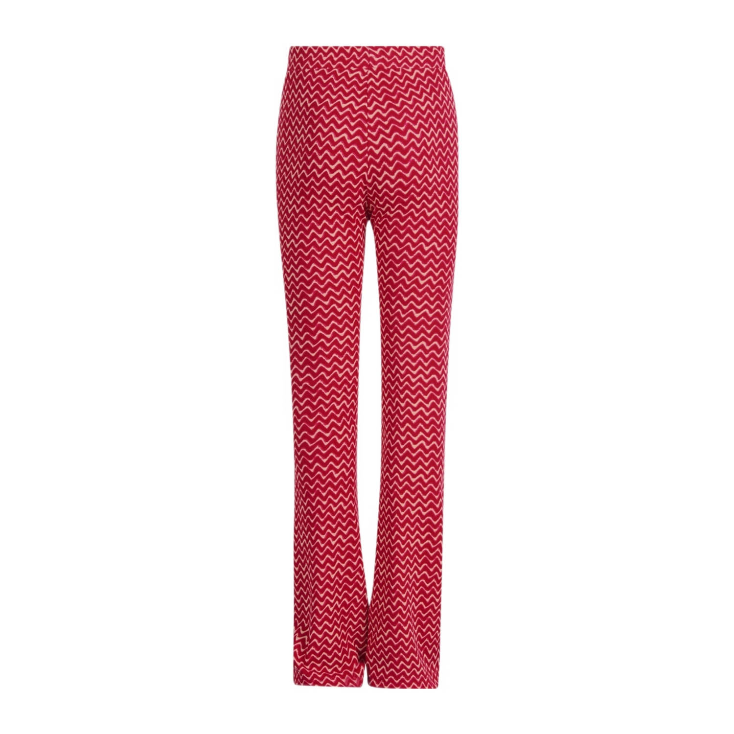 Shoeby high waist flared broek met all over print roze