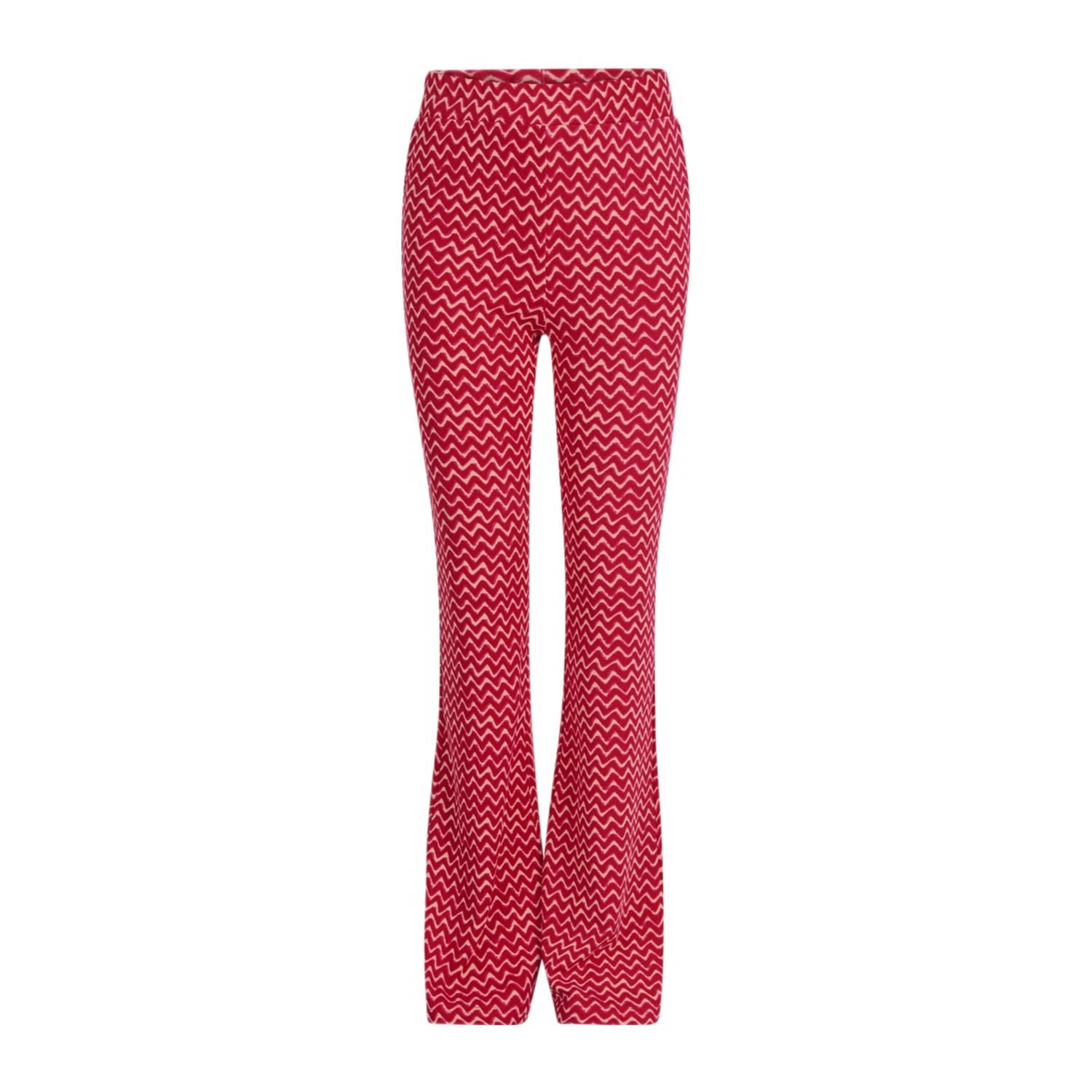 Shoeby high waist flared broek met all over print roze Meisjes Polyester 158 164