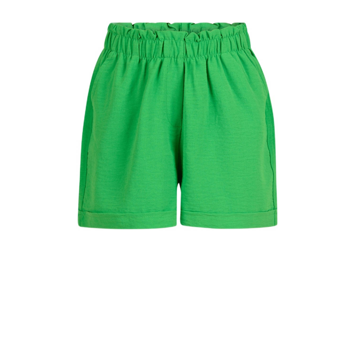 Shoeby high waist regular fit casual short groen Korte broek Meisjes Polyester 170 176