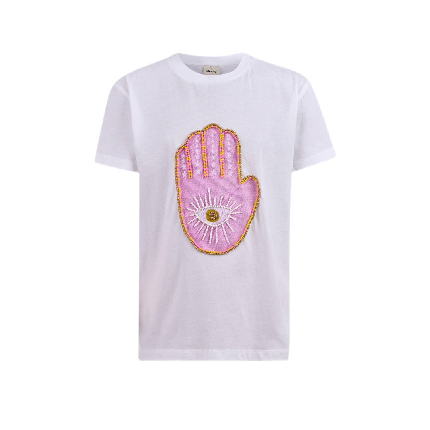 Shoeby T-shirt met printopdruk wit Meisjes Katoen Ronde hals Printopdruk 110 116