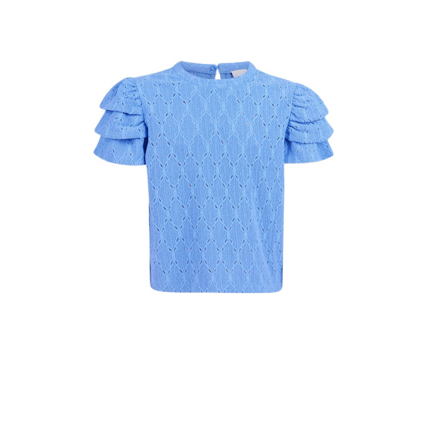 Shoeby T-shirt met all over print blauw Meisjes Polyester Ronde hals All over print 146 152