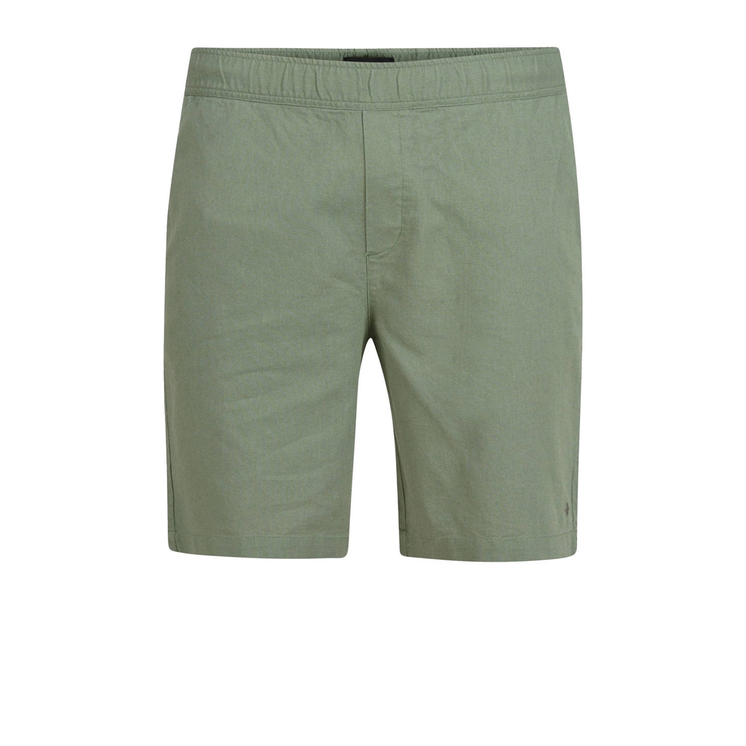 Shoeby regular fit linnenmix short groen